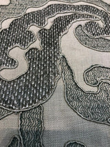 Victoria Stingray Embroidered Linen Fabric - 100% Linen, 57" Width, 22.5" H Repeat, 28" V Repeat (1 Yard)
