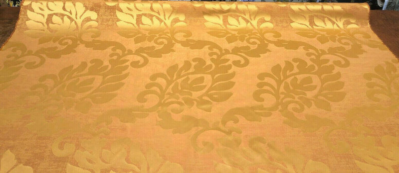 Equintes Orange Gold Jacobean Polyester Fabric - Orange Gold Reversible Jacobean Pattern, 56" Width (1 Yard)