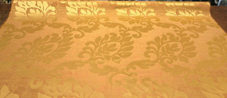 Equintes Orange Gold Jacobean Polyester Fabric - Orange Gold Reversible Jacobean Pattern, 56" Width (1 Yard)