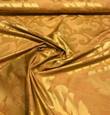 Equintes Orange Gold Jacobean Polyester Fabric - Orange Gold Reversible Jacobean Pattern, 56" Width (1 Yard)