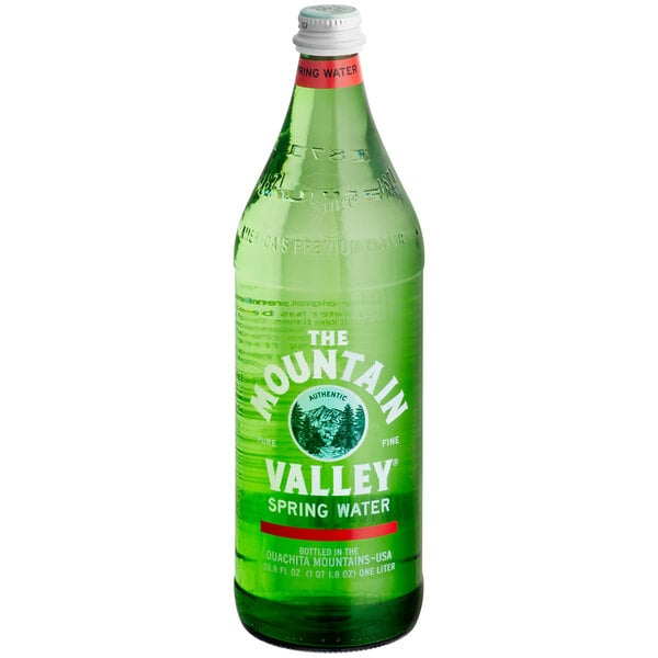 Mountain Valley Spring Water 1 Liter Glass Bottle - 12/Case