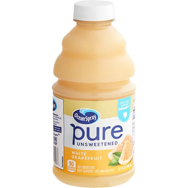 Ocean Spray Pure 100% White Grapefruit Juice 32 fl. oz. - 8/Case