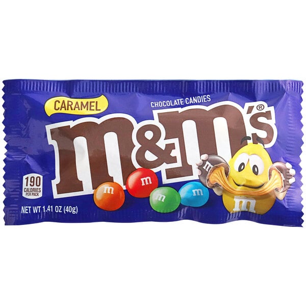 M&M's® Caramel Milk Chocolate Candies Pouch 1.41 oz. - 24/Box