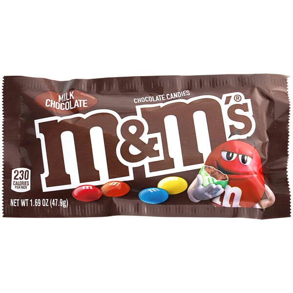 M&M's® Milk Chocolate Candies Pouch 1.69 oz. - 324/Case