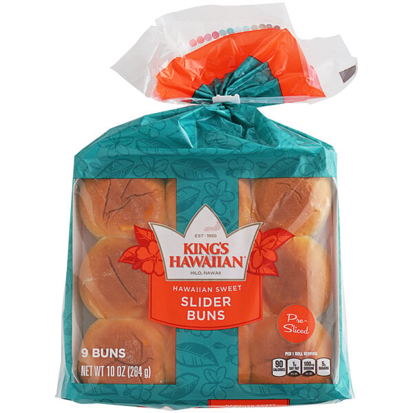King's Hawaiian Original Hawaiian Sweet Sliced Slider Rolls 1.1 oz. - 108/Case
