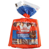King's Hawaiian Sliced Pretzel Hamburger Rolls 2.6 oz. - 32/Case