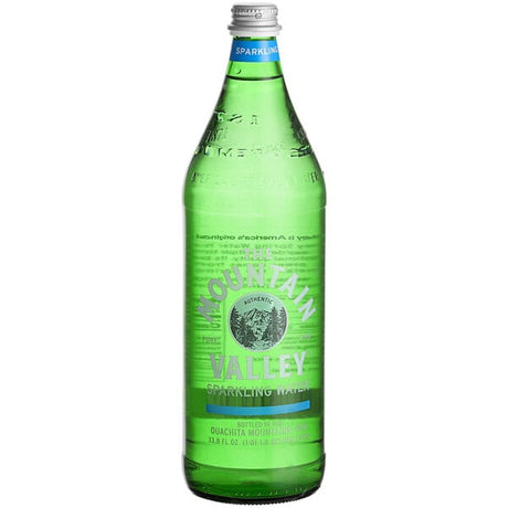 Mountain Valley Sparkling Water 1 Liter Glass Bottle - 12/Case
