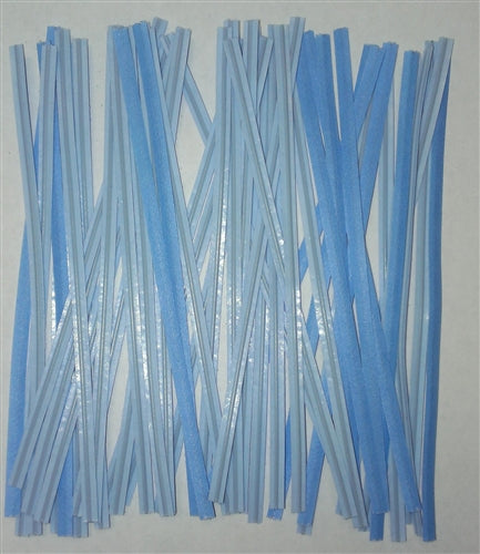 Light Blue Paper Twist Ties - 50 Pack