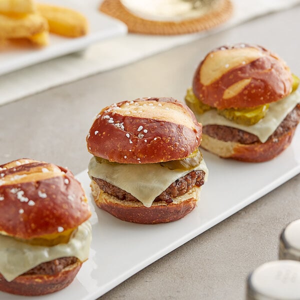 King's Hawaiian Sliced Pretzel Slider Rolls 1.2 oz. - 72/Case