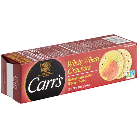 Carr's Whole Wheat Crackers 7.05 oz. - 12/Case