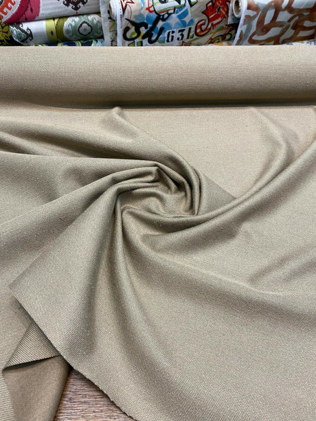 Italian Plain Taupe Linen Fabric - Taupe, Plain, 56" Width (By The Yard)