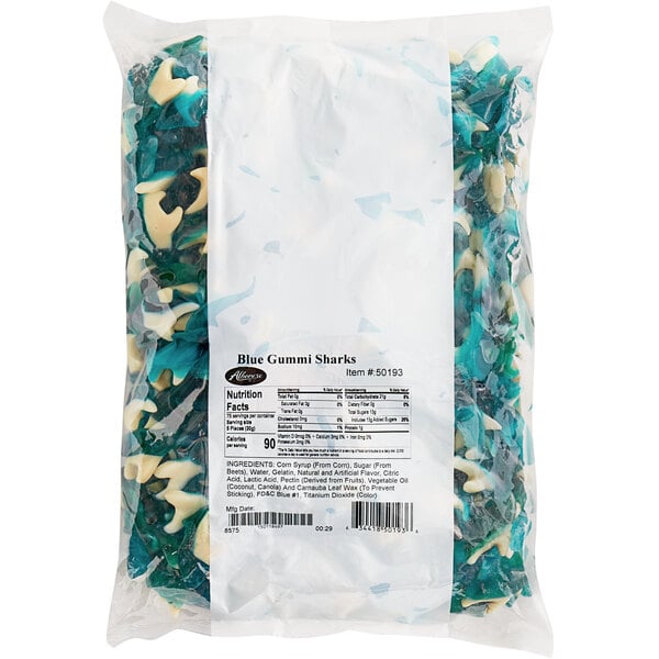 Albanese Blue Gummi Sharks 5 lb. - 4/Case