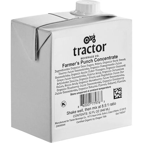 Tractor Beverage Co. Farmer's Punch Beverage 8.5:1 Concentrate 32 fl. oz. - 12/Case