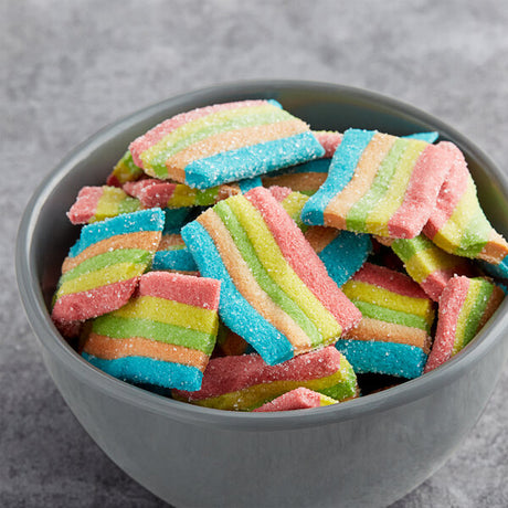 Vidal Mini Sour Gummy Rainbow Belts 2.2 lb. - 12/Case