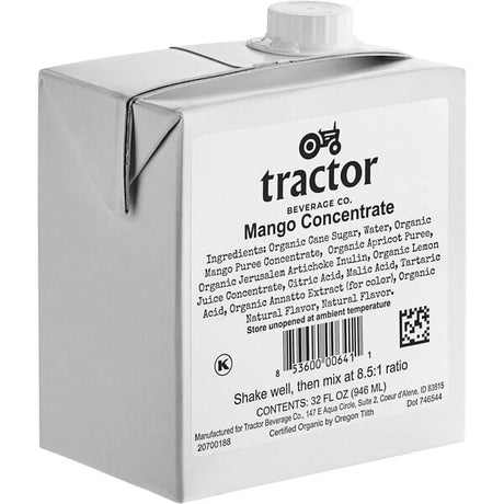 Tractor Beverage Co. Organic Mango Beverage 8.5:1 Concentrate 32 fl. oz. - 12/Case