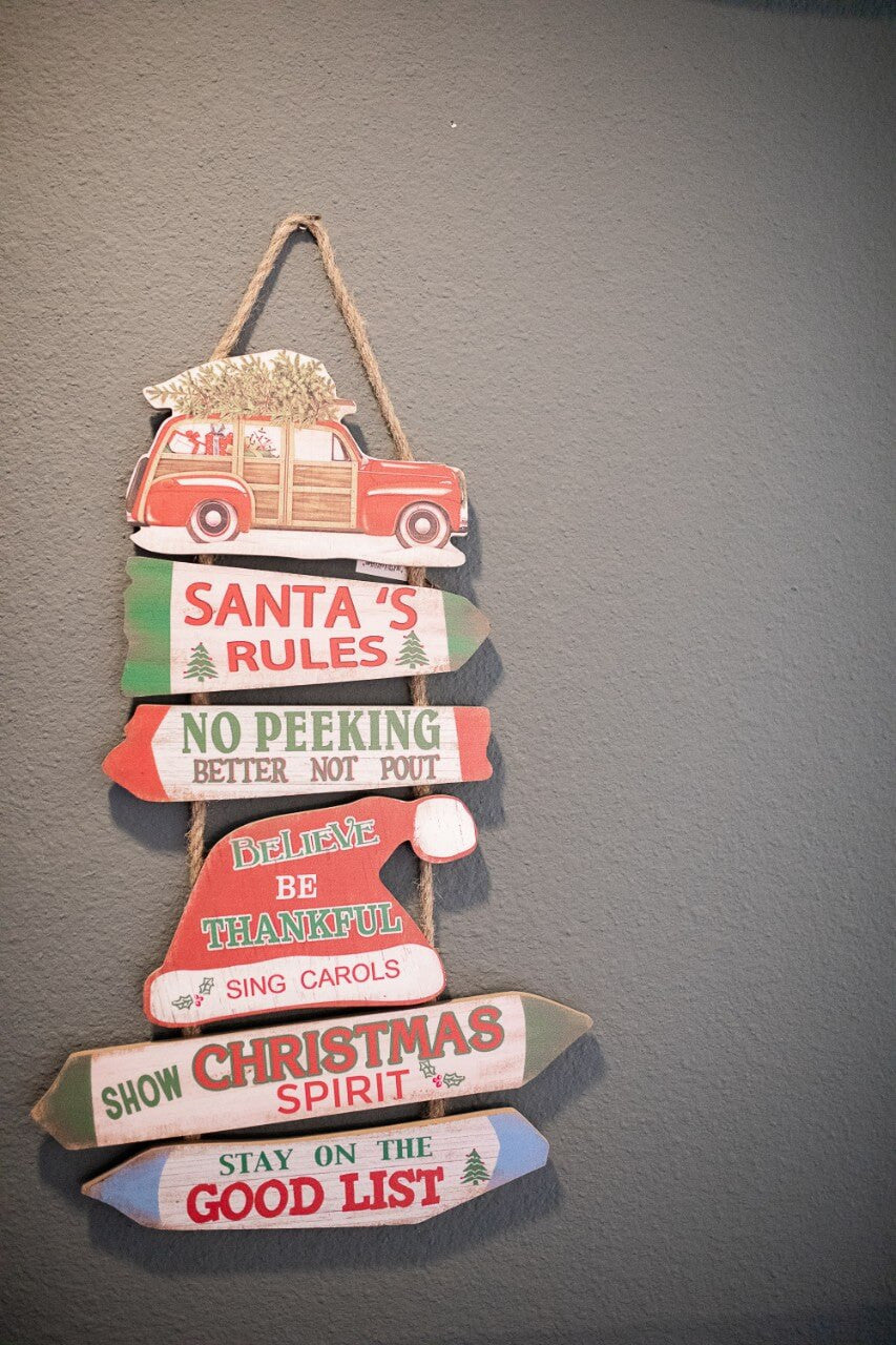 RADYAN 22.4" Wood Holiday Sign w/ Truck