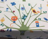 Fabricut Trees Frogs Birds Big Top Spun Polyester Fabric - White Blue Green Orange Yellow, Animals And Tree, 60" Width (1 Yard)