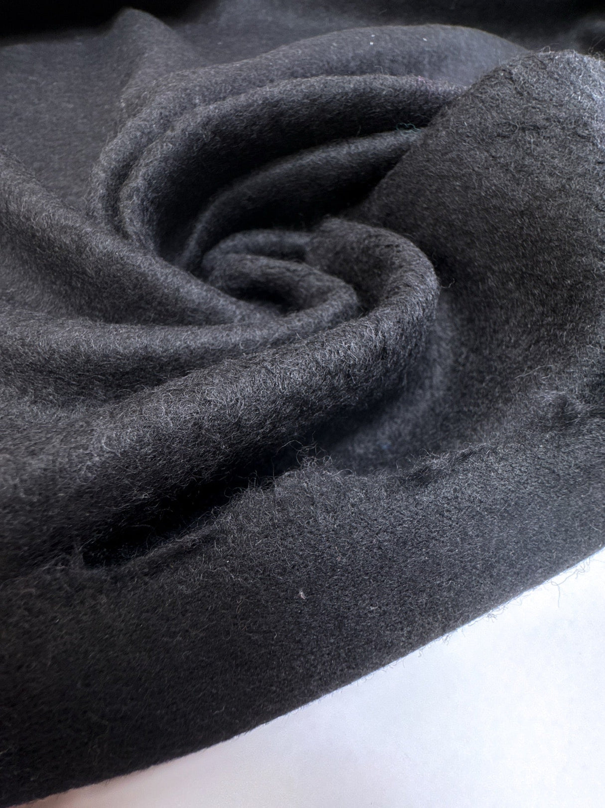 Black Sequined Wool Knitted Fabric