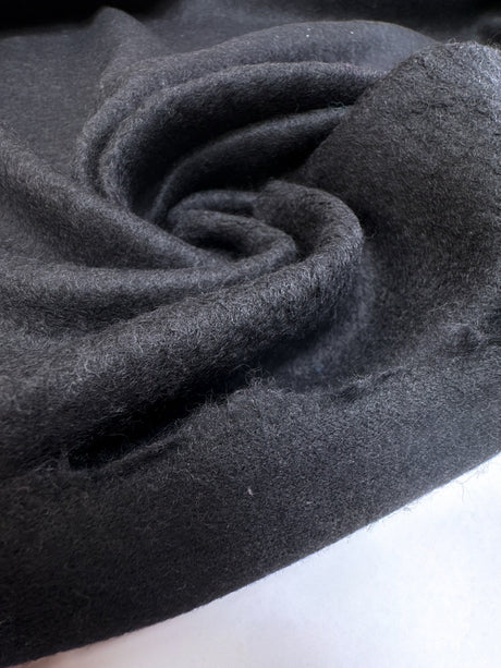 Black Sequined Wool Knitted Fabric