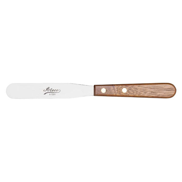 Ateco Wooden-Handle Stainless Steel Spatula, Blade size 3/4" x 4-1/4"