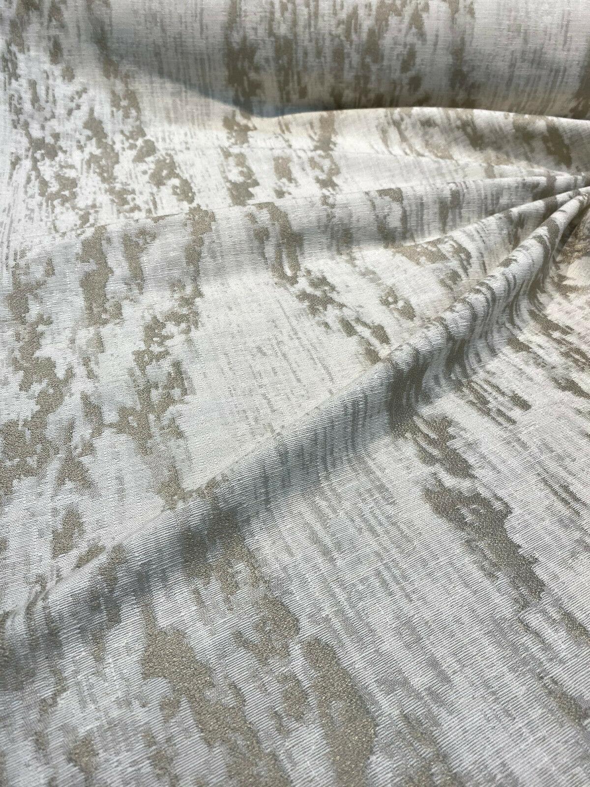 Baylis Rain Taupe Viscose Poly Filament Linen Jacquard Fabric - Taupe Modern Woven Design, 54" Width (1 Yard)