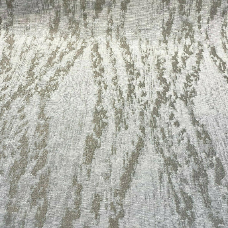 Baylis Rain Taupe Viscose Poly Filament Linen Jacquard Fabric - Taupe Modern Woven Design, 54" Width (1 Yard)