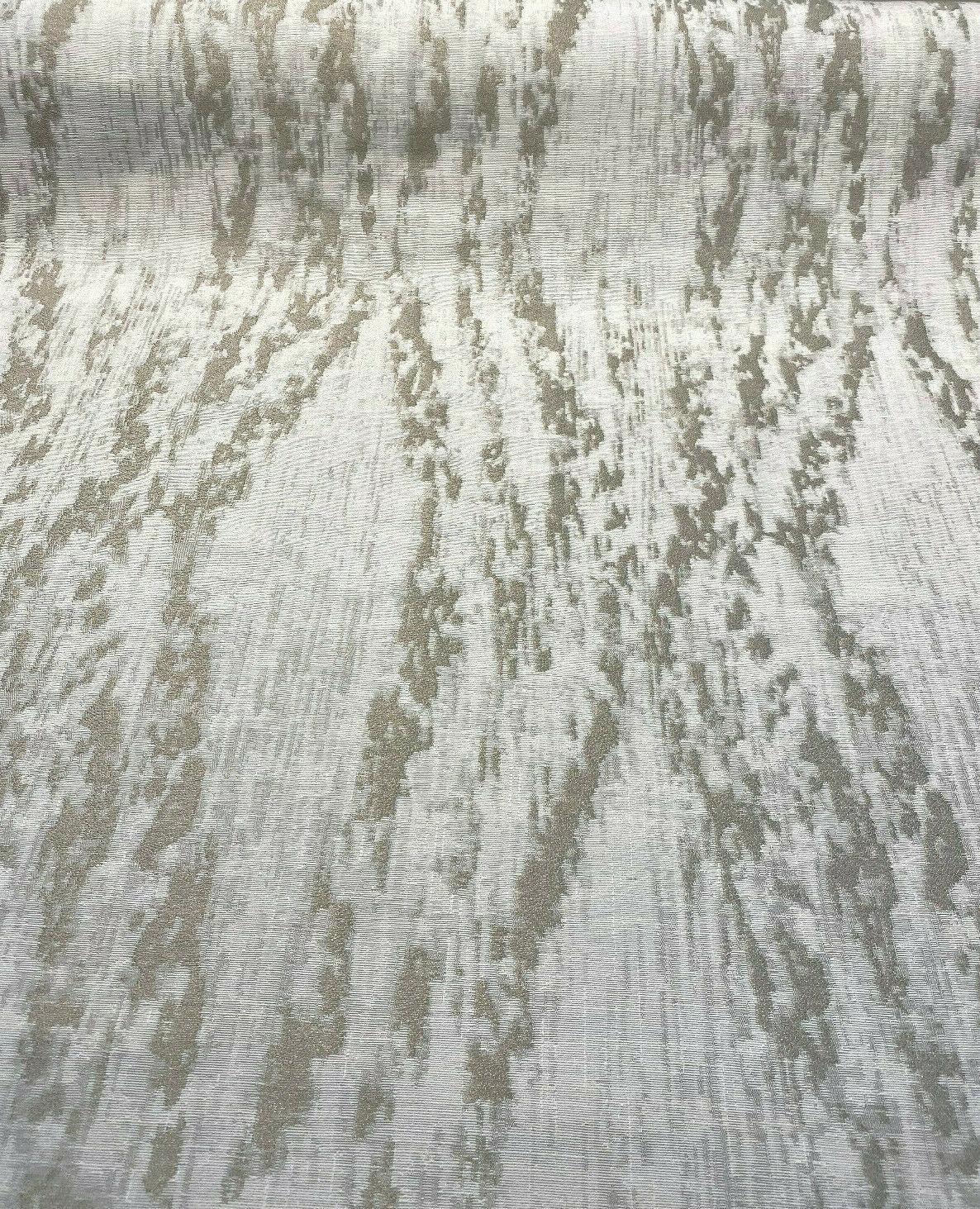 Baylis Rain Taupe Viscose Poly Filament Linen Jacquard Fabric - Taupe Modern Woven Design, 54" Width (1 Yard)