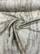 Baylis Rain Taupe Viscose Poly Filament Linen Jacquard Fabric - Taupe Modern Woven Design, 54" Width (1 Yard)