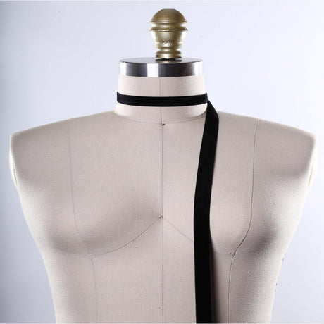 2 Yards Black Velvet Ribbon 5/8" Single Sided Thick Trim for Gowns & Accessories