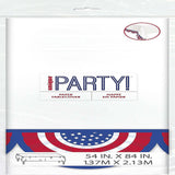 American Flag Patriotic Paper Table Cover 54" x 84