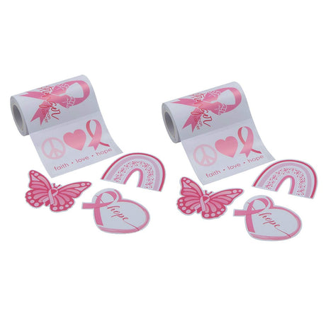 3" x 2" Breast Cancer Awareness Decal Sticker Roll 100 Pc