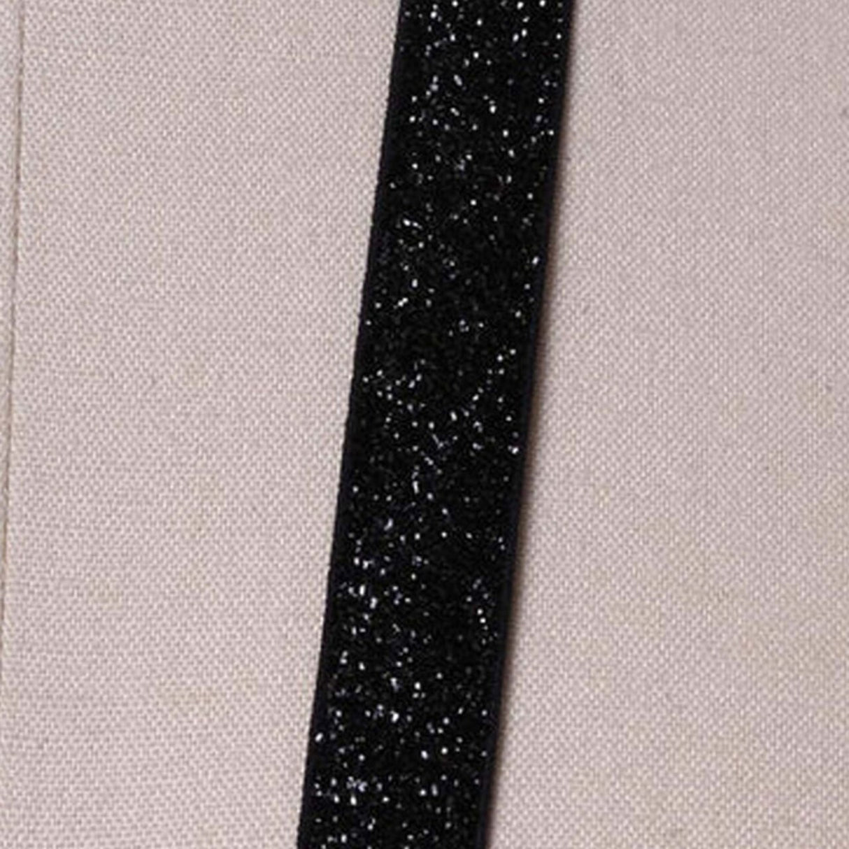 2 Yards Gold and Black Glitter Elastic Stretchy Trim 5/8"