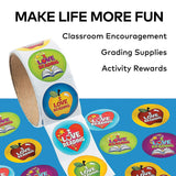 1 1/2" Multicolor I Love Reading Paper Sticker Roll 100 Pc