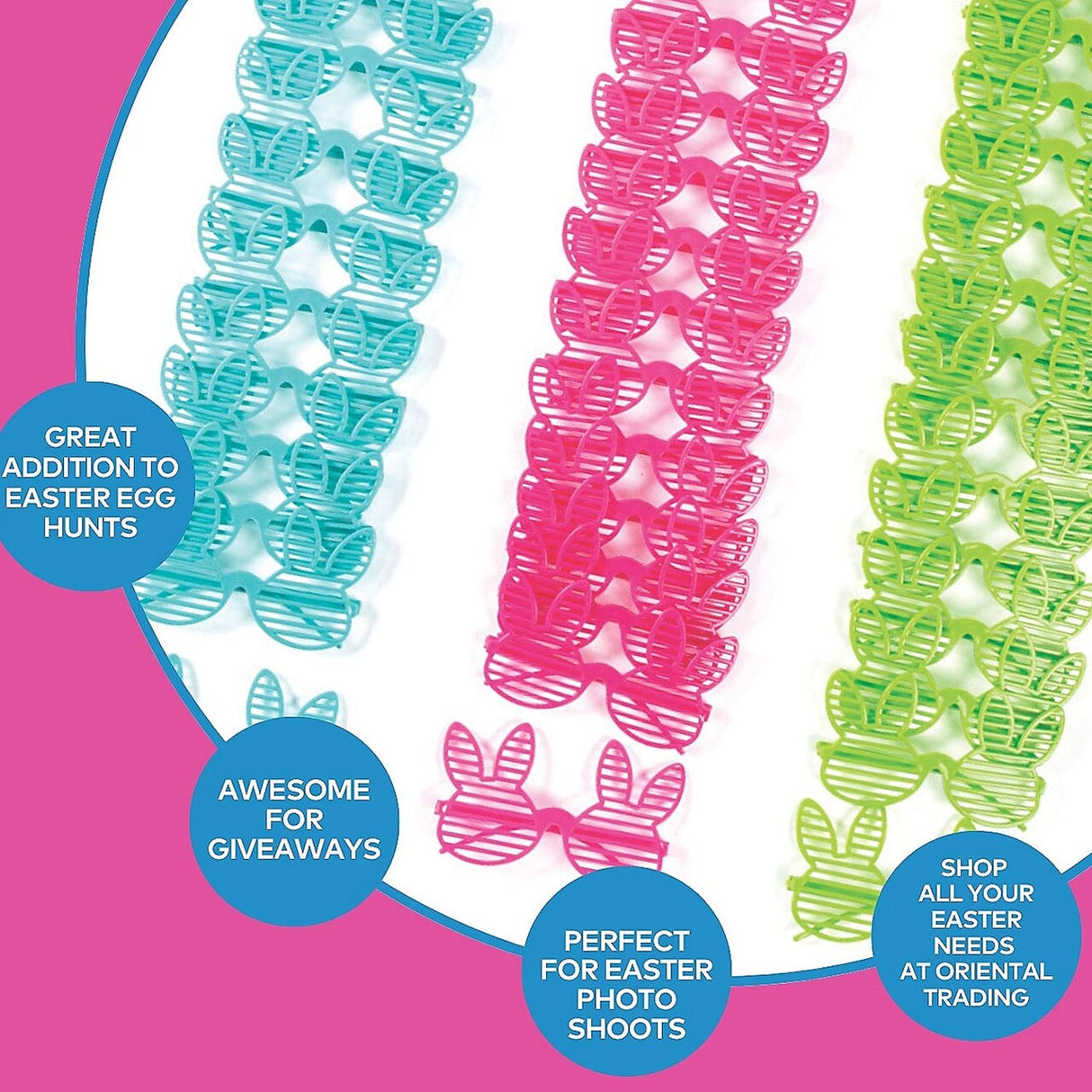 Colorful Easter Bunny Shutter Glasses – Set of 72 for Festive Celebrations