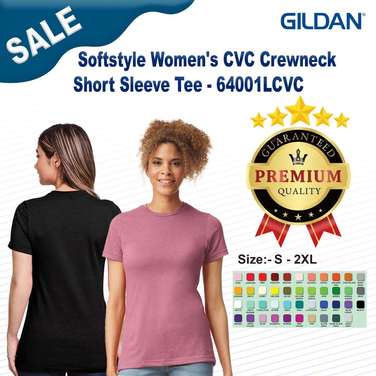 Gildan® Softstyle Women's CVC Crewneck Short Sleeve T-Shirt