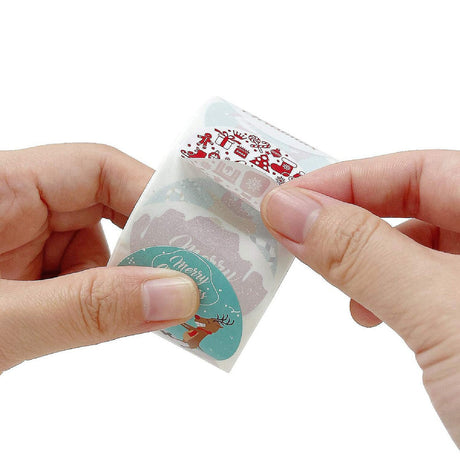 Wrapables Christmas Stickers Label Roll Holiday Stickers 500 Pc Red & White