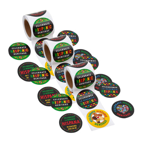 1 1/2" Celebrate Hispanic Heritage Paper Sticker Roll 100 Pc