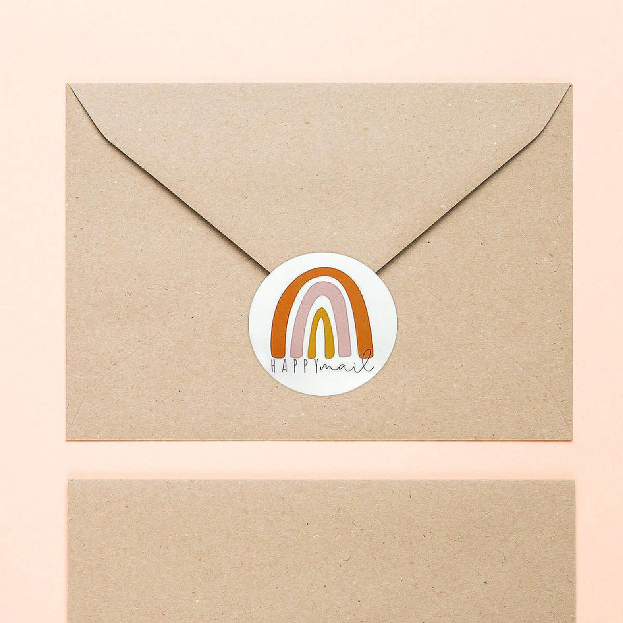 500 Pieces Wrapables Happy Mail Thank You Stickers Roll 1.5 Inch