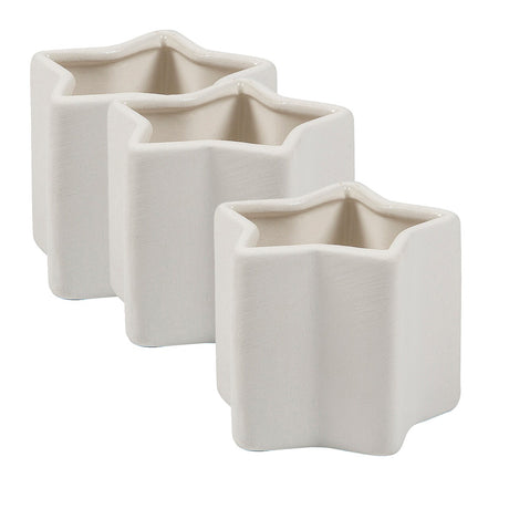 3 3/4" x 3 1/2" DIY Ceramic Star-Shaped Planters 12 Pieces