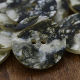 12 Pieces Olive Teal Shell Buttons 23mm 15/16", Faux Rusted Look, 2 Hole Plastic Sewing Buttons