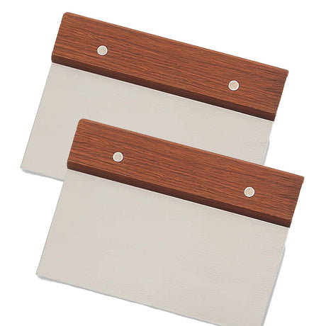 Dough Cutter &amp; Scraper 6" x 4" Stainless Steel Blade Wood Handle