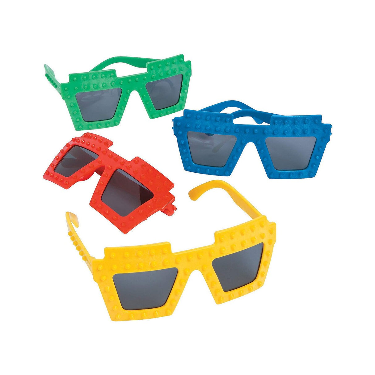 Vibrant Color Brick Party Sunglasses - 12 Pc. for Fun Events