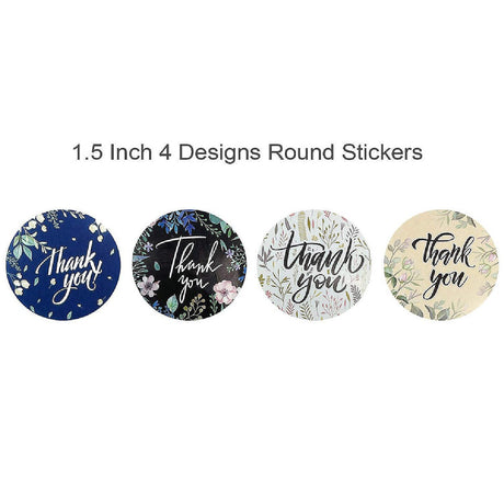 Wrapables 1.5" Thank You Stickers Roll Sealing Stickers and Labels 500 Pc Floral