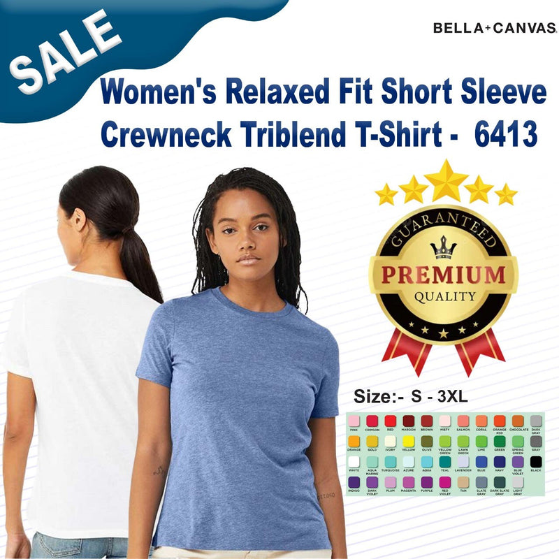 BELLA + CANVAS® Women's Relaxed Fit Short Sleeve Crewneck Triblend T-Shirt