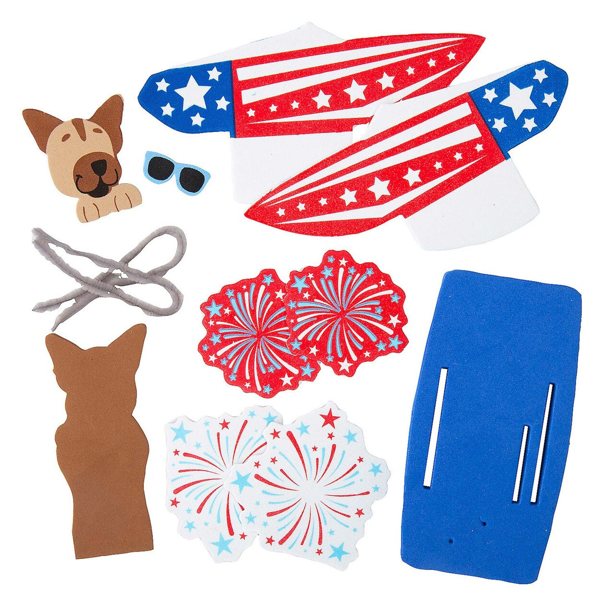 6 1/2" x 7 3/4" Patriotic Boat Floating Foam Craft Kit Makes 12
