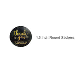 Wrapables 1.5" Thank You Stickers Roll Sealing Stickers and Labels 500pcs Black & Gold