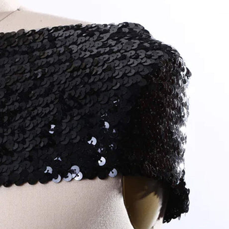 1 Yard Black Large Stretch Sequin Trim