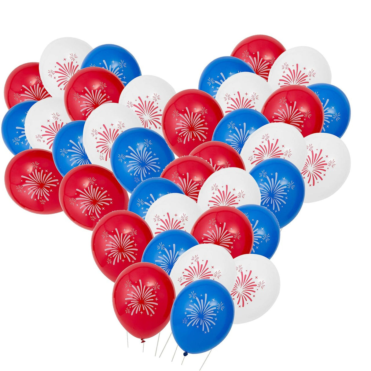 Patriotic Red, White & Blue Fireworks Inflatable 11" Latex Balloons 12 Pc.