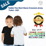 RADYAN® Toddler Fine Jersey Short Sleeve Crewneck T-shirt - 3321