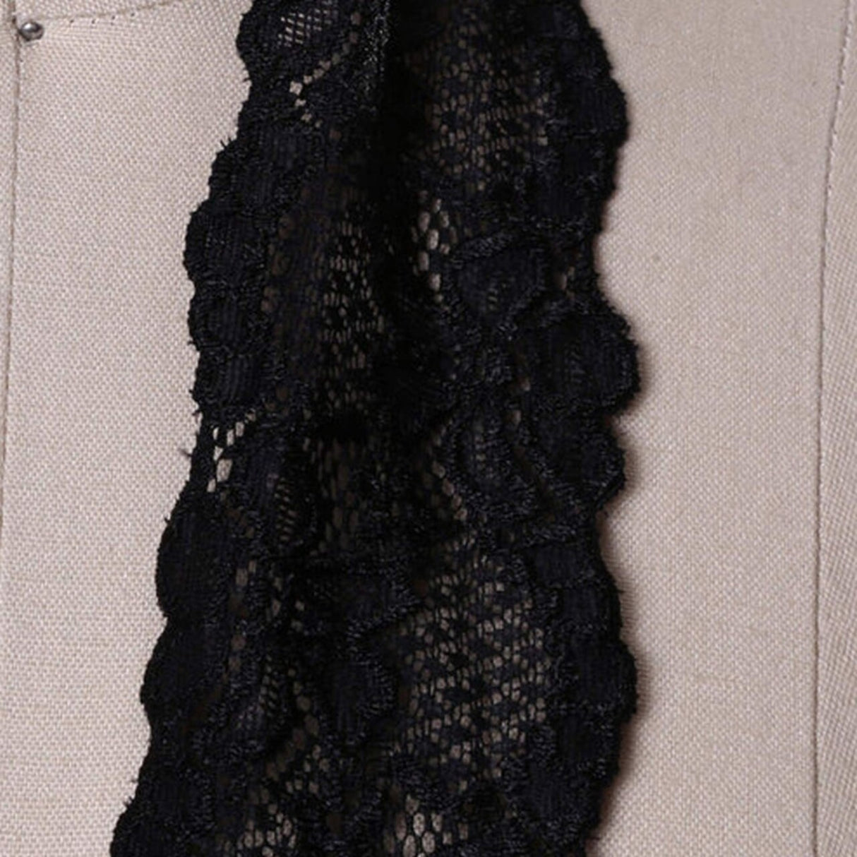 2 Yards Black Stretch Lace Trim 2.5" Wide Floral Elastic for Lingerie, Bralettes & Sewing Crafts